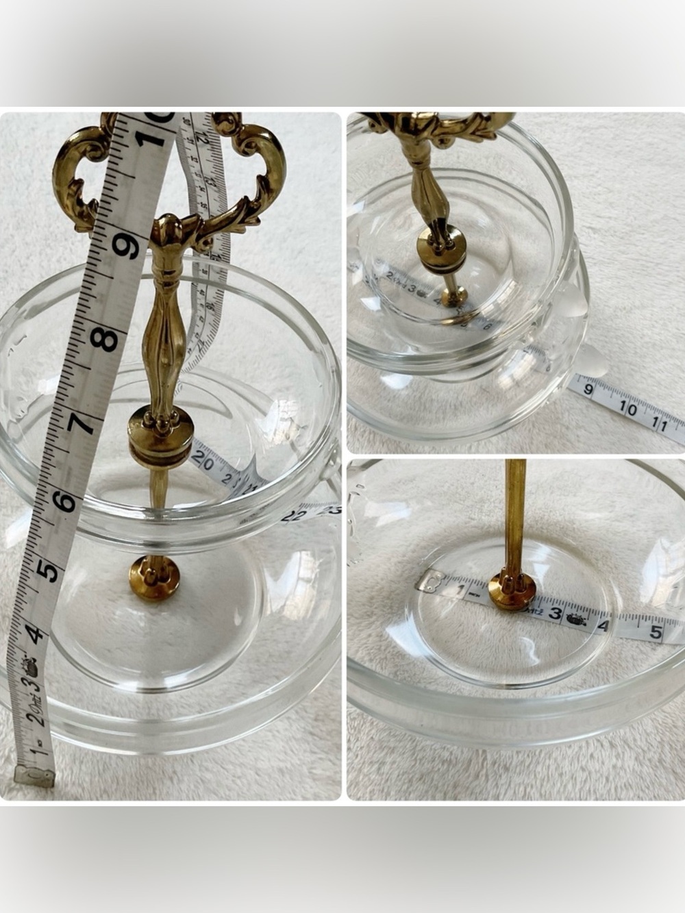 Walther Glas West Germany 2 Tier Serving Stand Glass Tidbit Tray Vintage - Picture 10 of 10